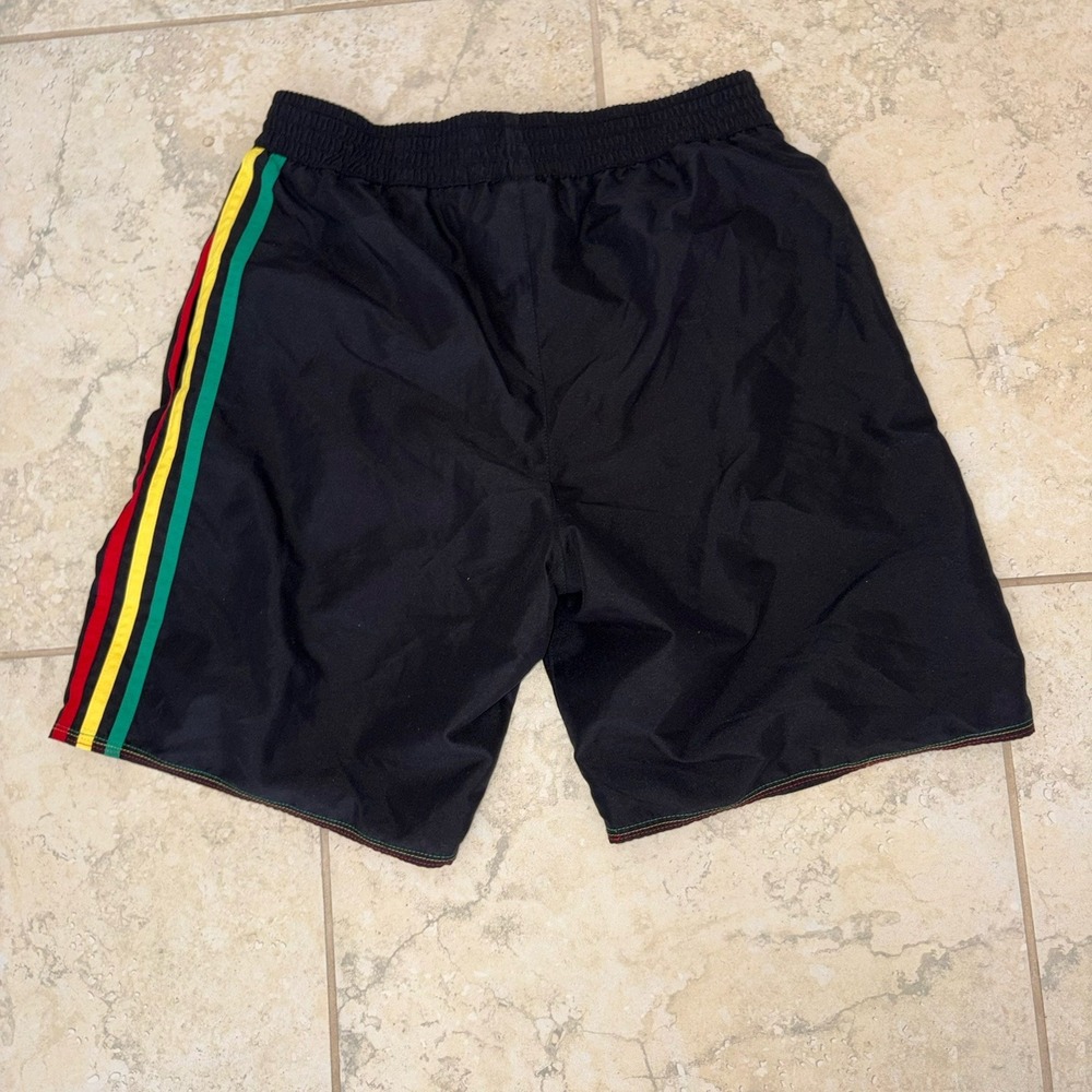 Adidas Mens Shorts M Black Rasta Red Green Yellow Marley Lined Board Shorts Gym